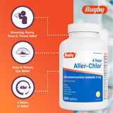 Rugby Aller-chlor tabletas: ingrediente activo clorfeniramina en cada comprimido.