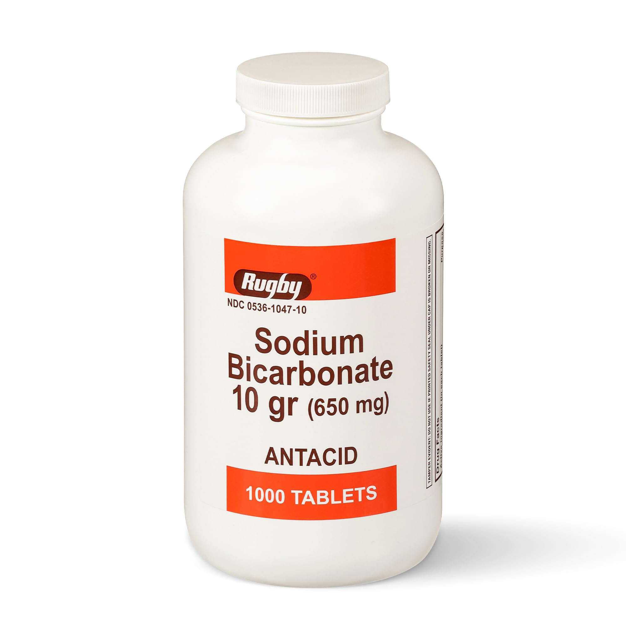 Rugby Laboratories tableta de bicarbonato de sodio 650 mg para alivio de acidez.