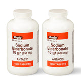 Rugby Laboratories: caja de tabletas bicarbonato 650 mg para neutralizar el ácido estomacal