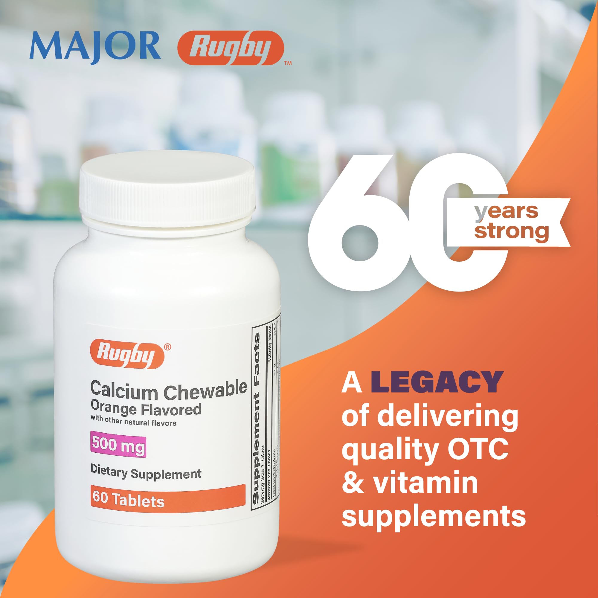 Rugby Laboratories calcio naranja, sabor delicioso para la ingesta diaria.