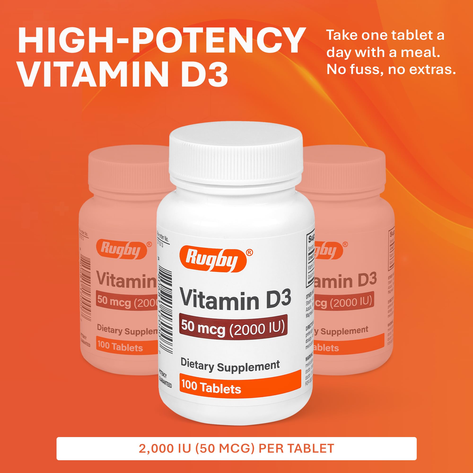 Vitamina D3 Rugby para soporte diario de la salud inmune