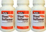 Rugby Laboratories Docusato de sodio 250 mg, pack de 3 botellas, opción conveniente para el estreñimiento ocasional.