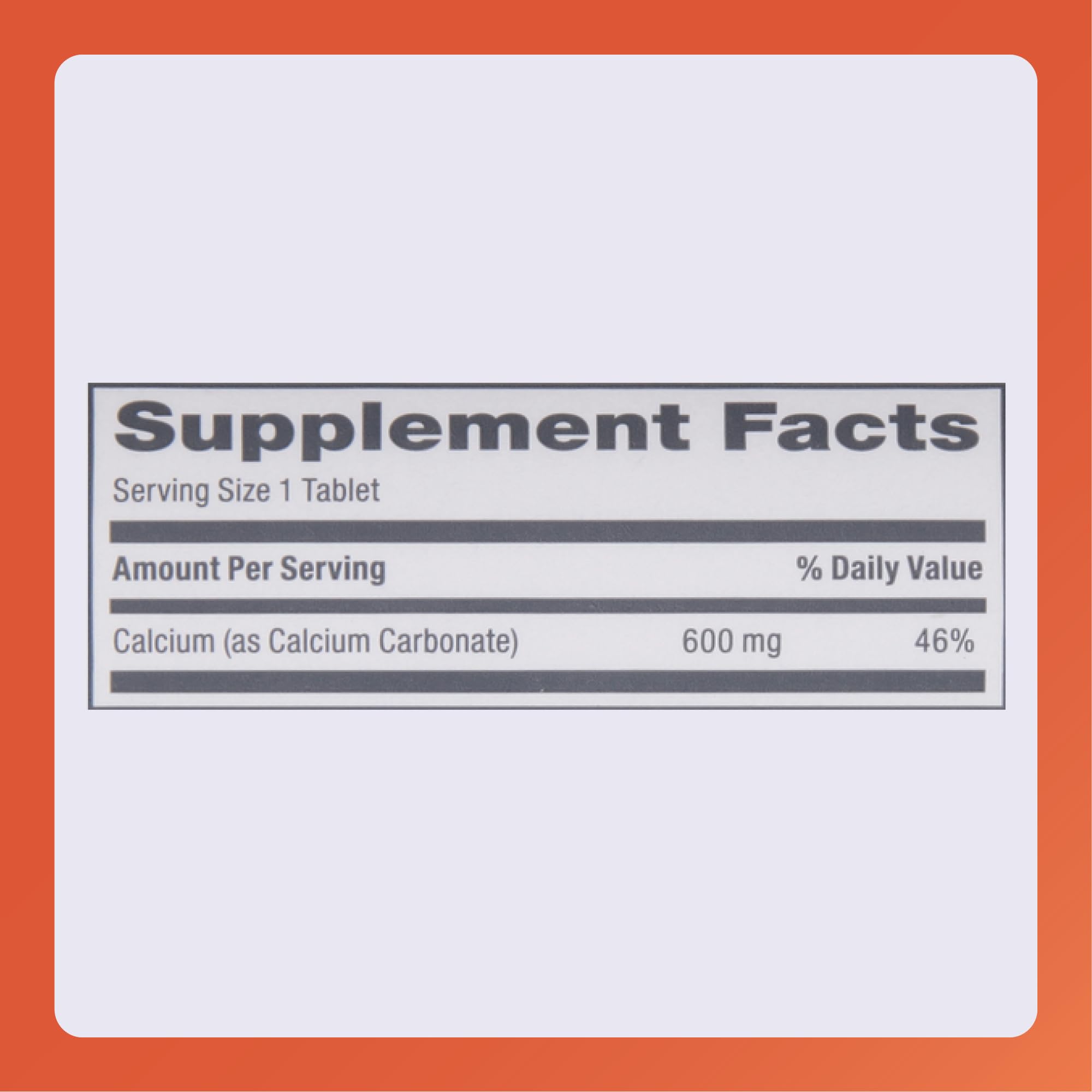 Rugby Laboratories etiqueta calcio 600 mg, información clara