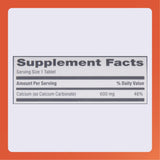 Rugby Laboratories etiqueta calcio 600 mg, información clara