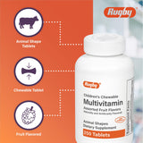 Rugby Laboratories frasco de 250 tabletas masticables para niños.