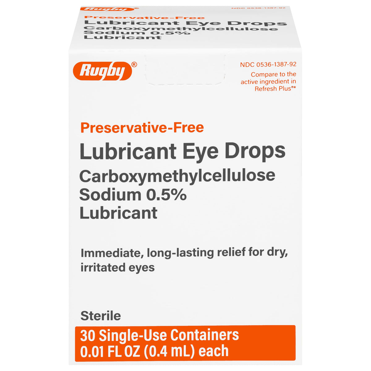 Gotas Rugby Laboratorios sin conservantes en dosis única para ojos secos.