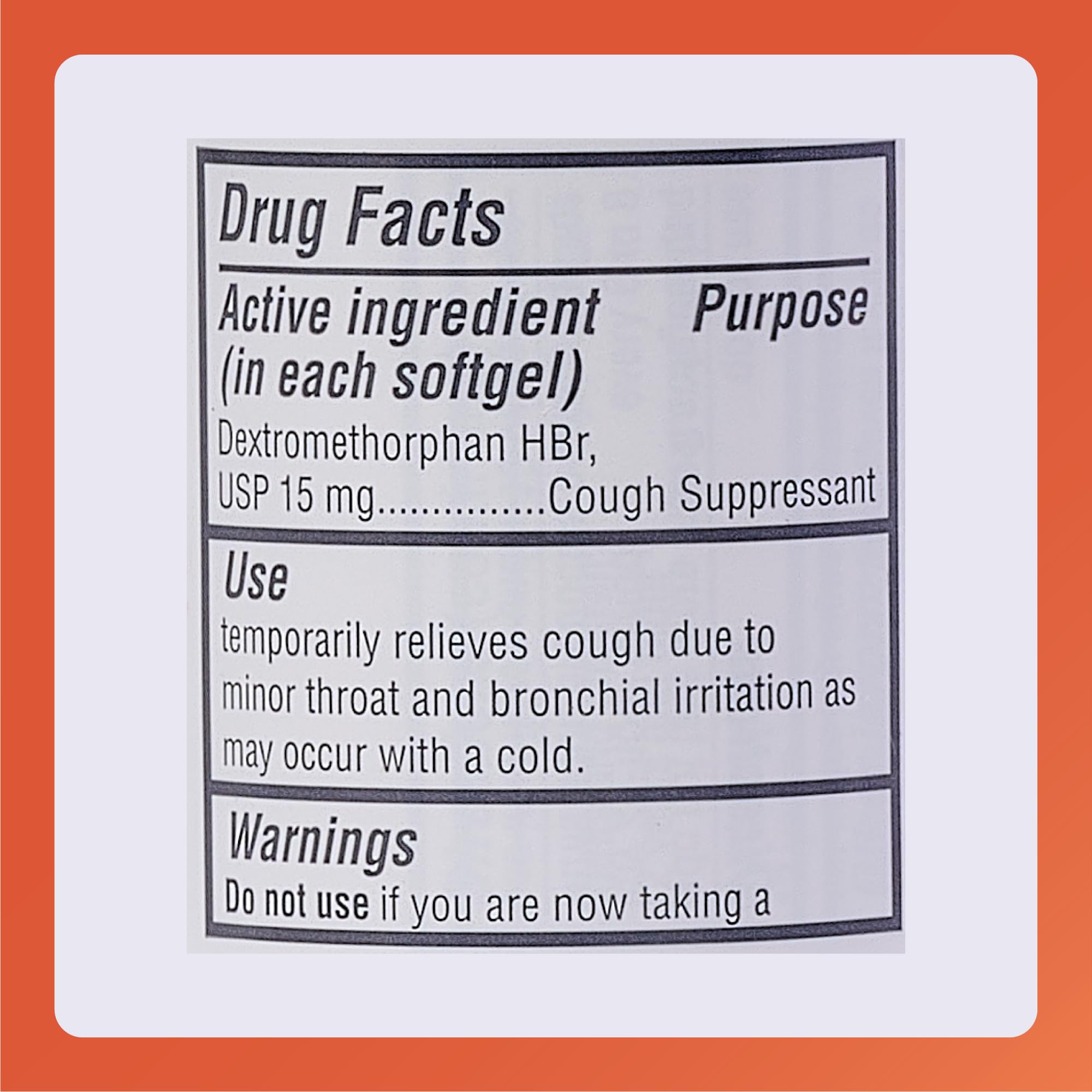 RUGBY LABORATORIES Ingrediente activo Dextrometorfano 15 mg, alivio de la tos sin somnolencia