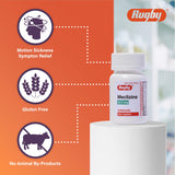Rugby Laboratories Meclizina 12.5 mg caplets, para viaje en avión, ayuda ante el mareo por movimiento