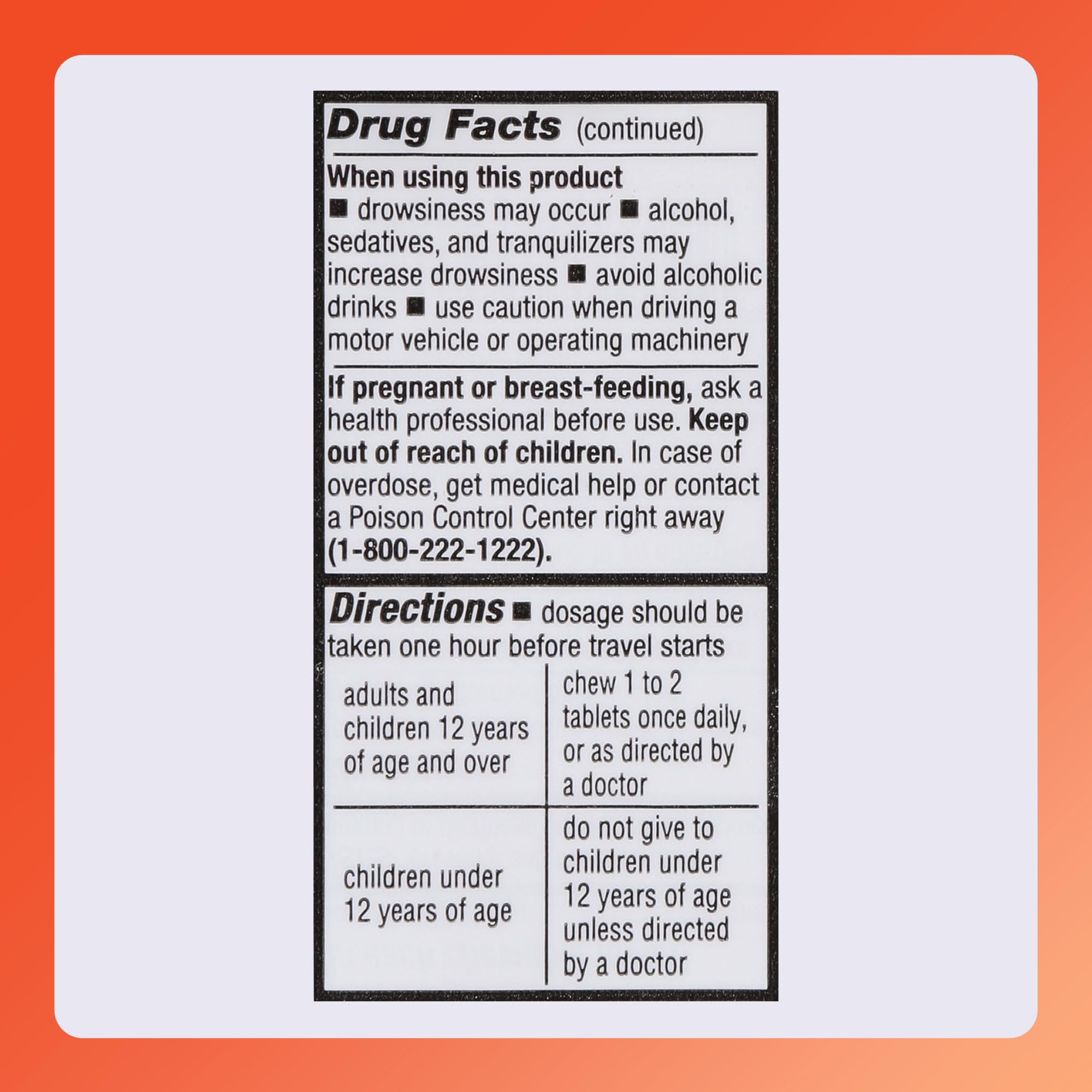 Rugby Laboratories meclizina masticables 25 mg — solución móvil para molestias por movimiento.
