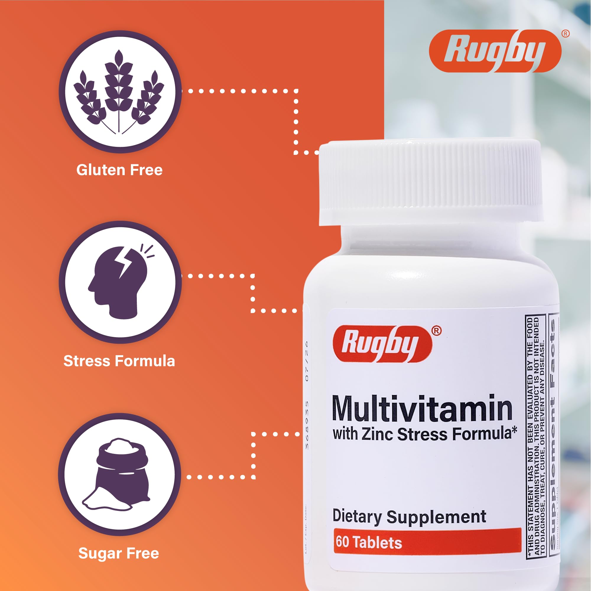 Rugby Laboratories Multivitaminas, tableta lista para tomar