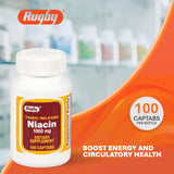RUGBY LABORATORIES Niacina liberación cronometrada en tabletas, consumo diario con comida.