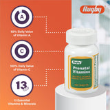 Ingredientes clave de Rugby Prenatal Vitamins para apoyo nutricional.