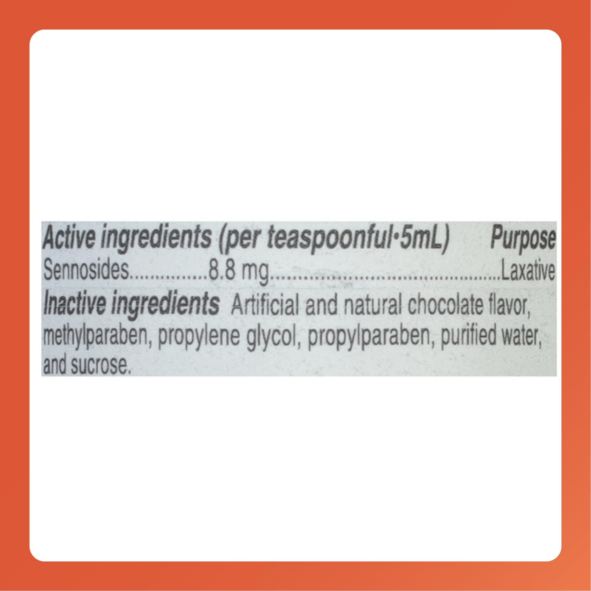 Rugby Senna líquido, ingredientes naturales con sennosidos.
