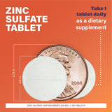 Tableta de zinc Rugby Laboratories lista para ver en un vaso
