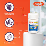 Rugby Laboratorios tabletas masticables en coche, alivio para trayectos