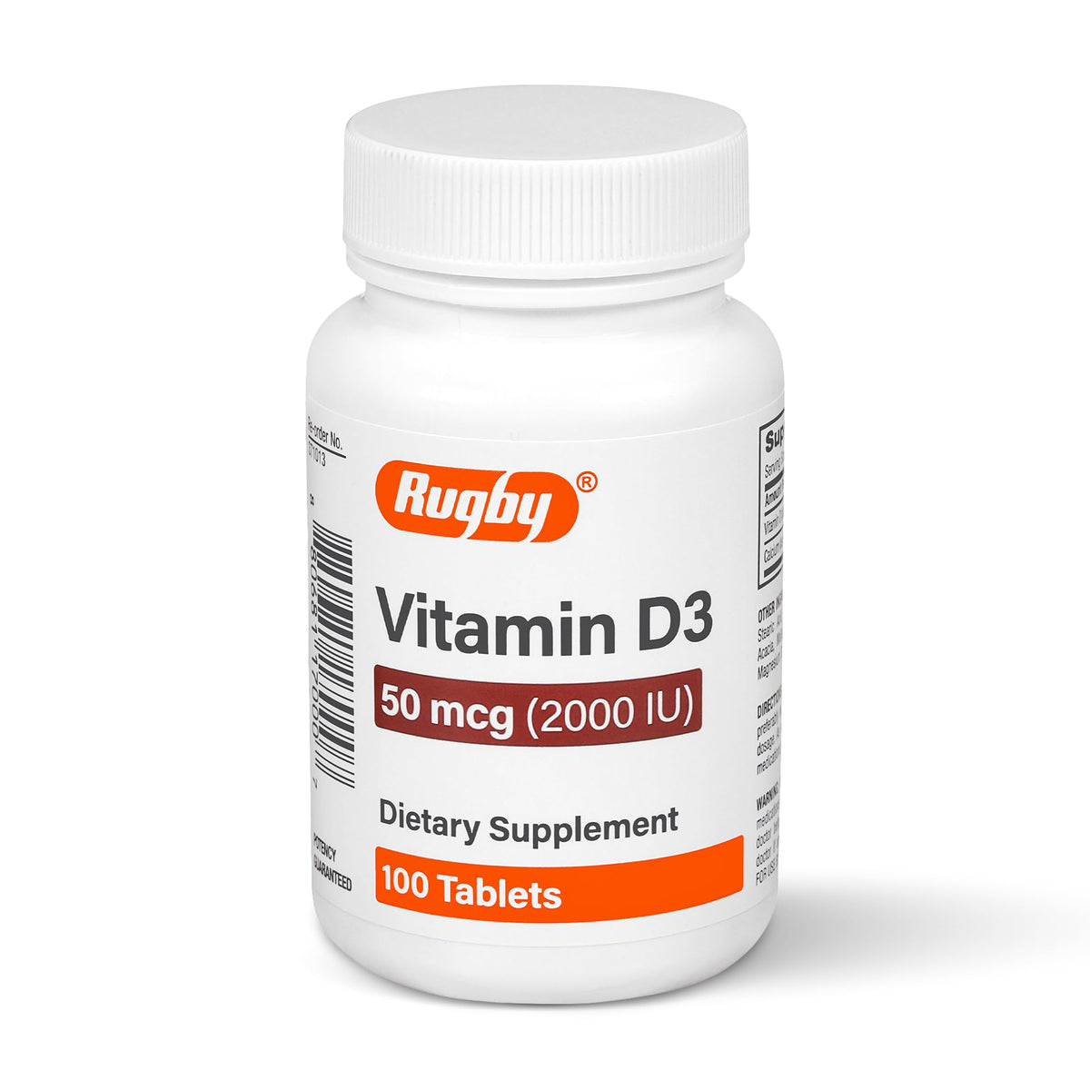 Rugby Laboratories Vitamina D3 2000 UI en tableta para huesos fuertes