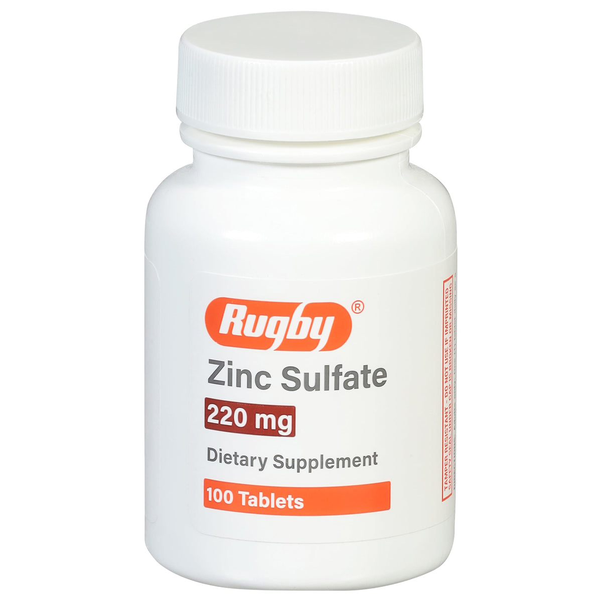 Rugby Laboratories zinc 220 mg, empaque visible para la dosis diaria