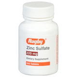 Rugby Laboratories zinc 220 mg, empaque visible para la dosis diaria