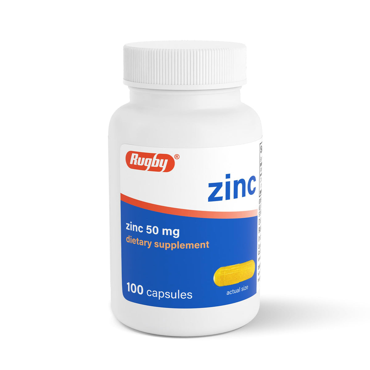 Rugby Laboratories Zinc 50mg – botella para uso diario en tu rutina.