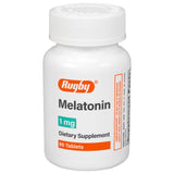 Rugby Laboratorios Melatonina 1 mg, comprimidos en botella, apoyo para un descanso suave.