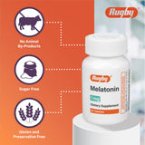 Rugby Laboratorios Melatonina 1 mg, etiqueta frontal de la botella para identificar el producto.
