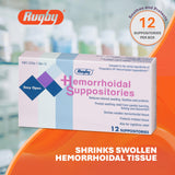 Rugby Laboratorios supositorios hemorroidales, apertura fácil para aplicación rápida y limpia.