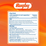 Rugby Laboratorios supositorios hemorroidales, envoltorio de aluminio sellado para higiene.