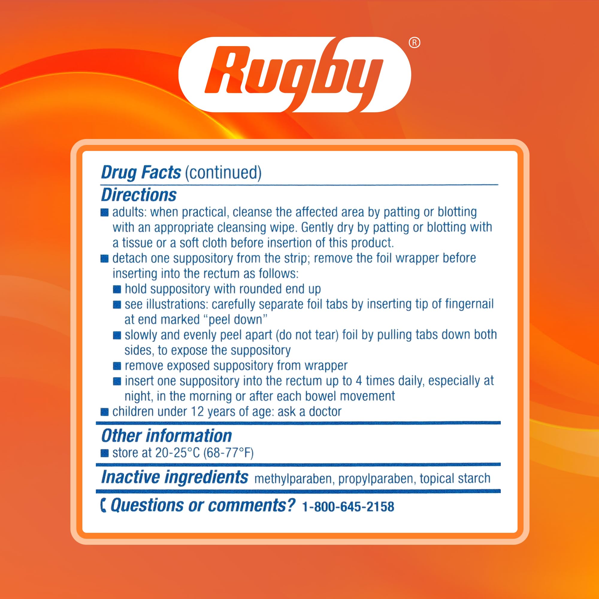 Rugby Laboratorios supositorios hemorroidales, presentación doce para suministro confiable.
