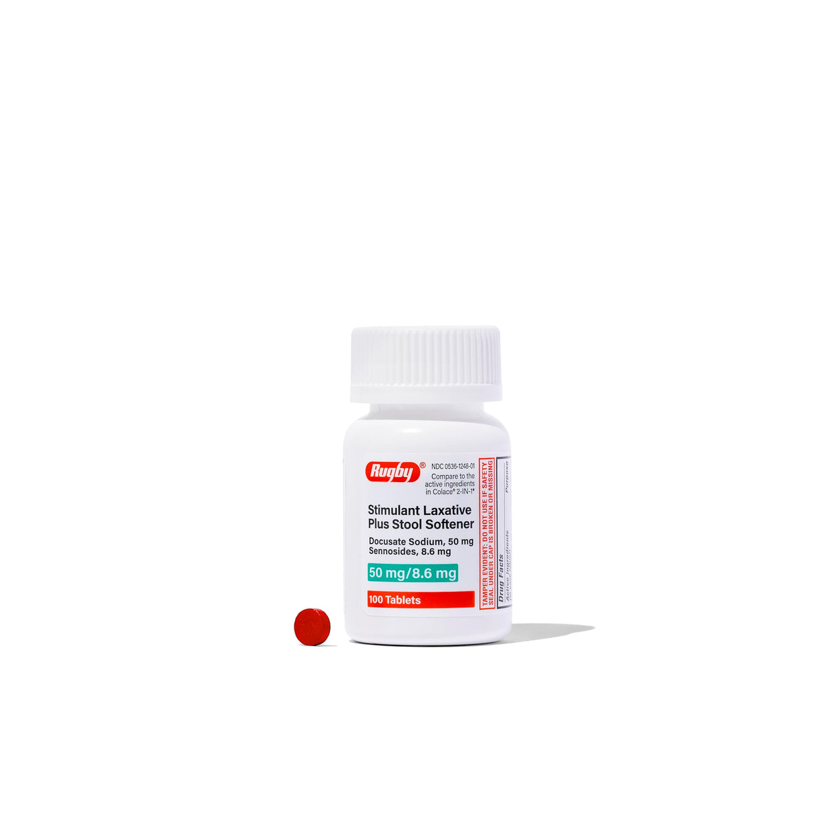 Rugby Laboratories: empaque visible para alivio ocasional del estreñimiento.