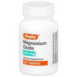RUGBY LABORATORIES Magnesio Óxido 400 mg, frente del envase, apoyo diario