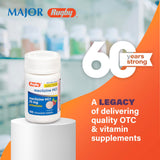 Rugby Meclizine 25 mg, tabletas masticables con sabor agradable para mareo durante viajes.