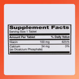 Rugby Niacina 100 mg, envase portátil para estilo de vida activo.