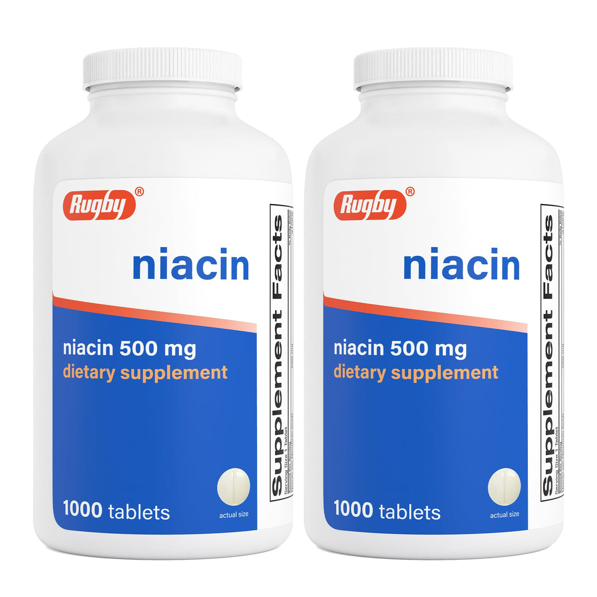 Rugby Niacina 500 mg, tabletas, apoyo al metabolismo energético diario.
