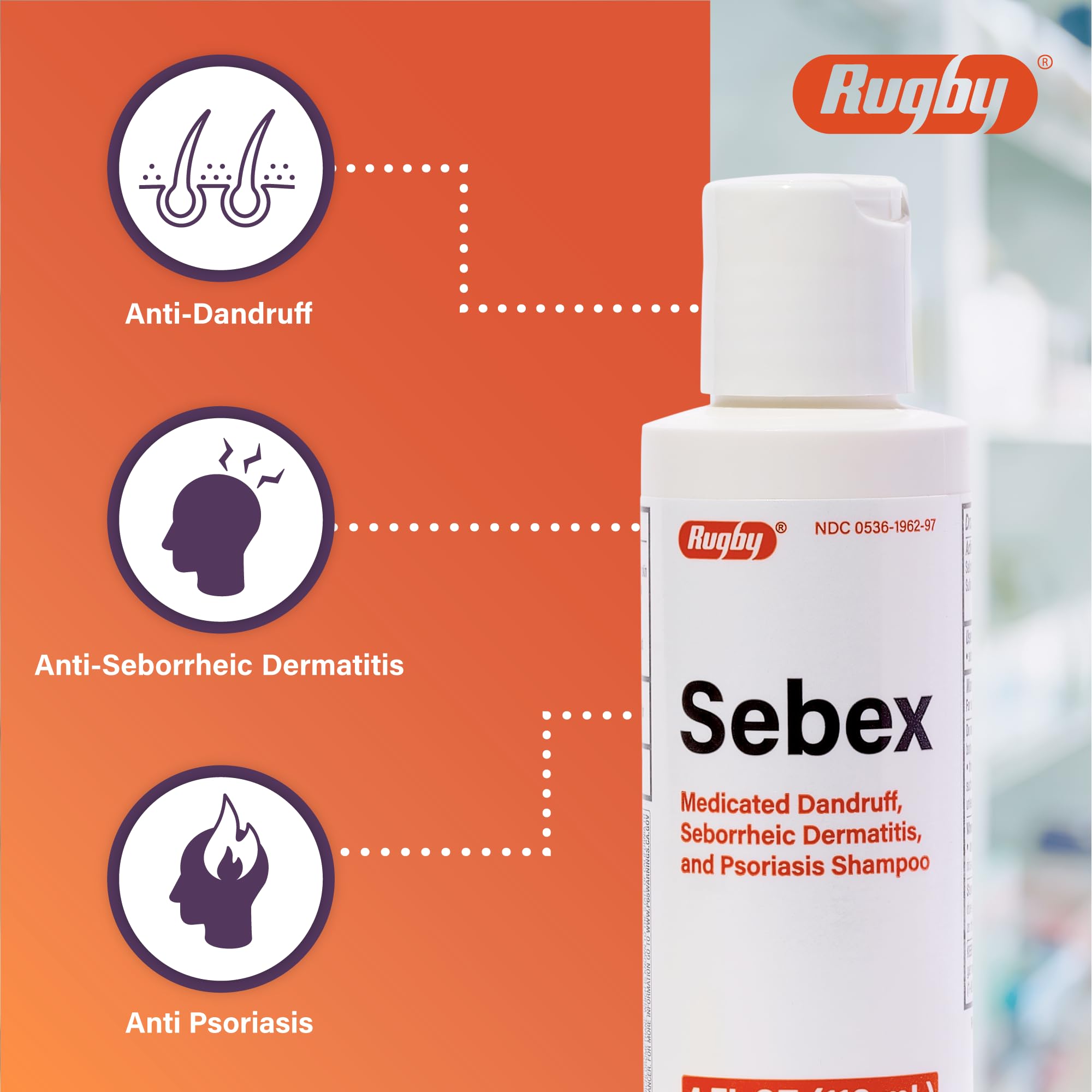 Rugby Sebex Shampoo espuma cremosa facilita la distribución
