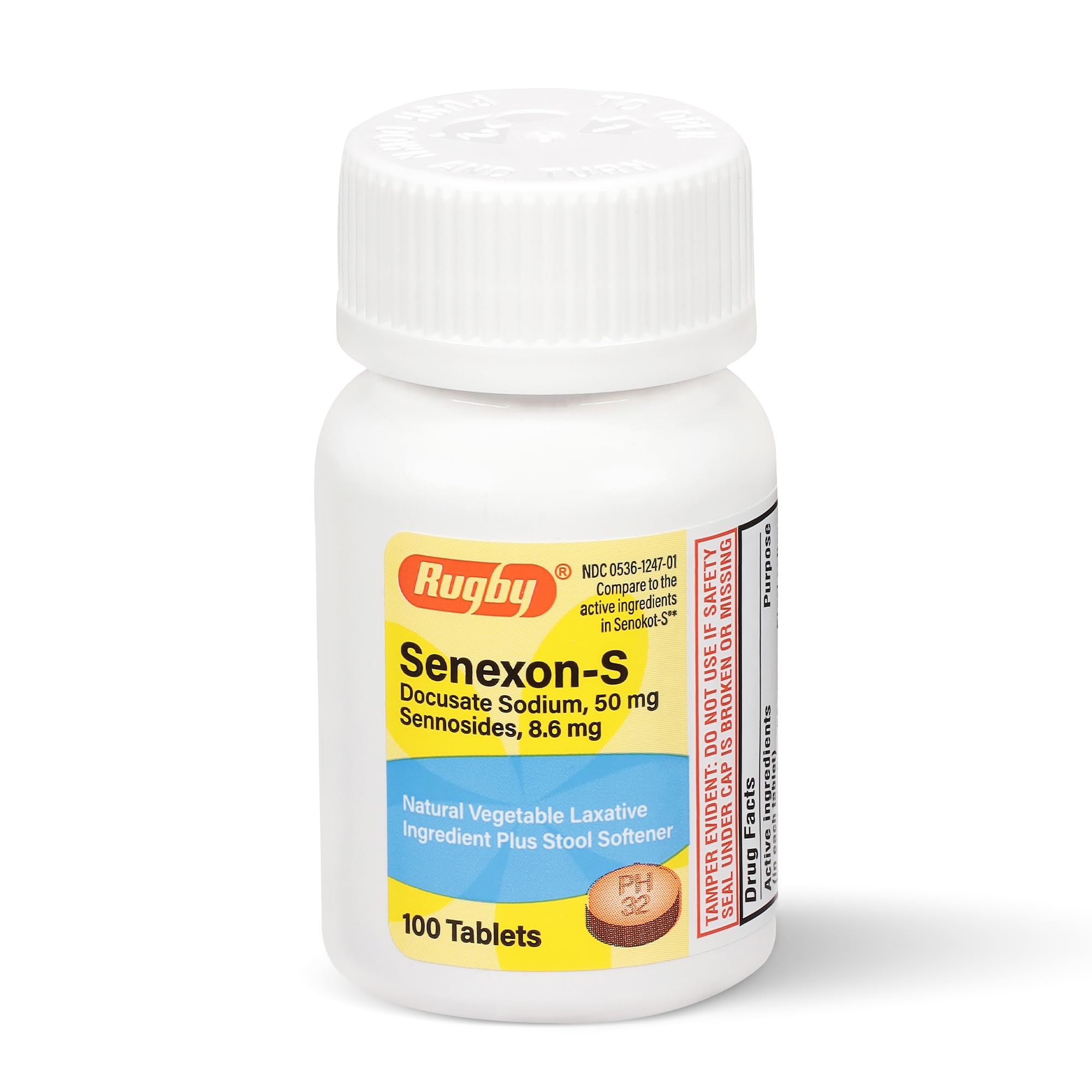 Rugby Senexon-S: botella de tabletas para alivio suave del estreñimiento