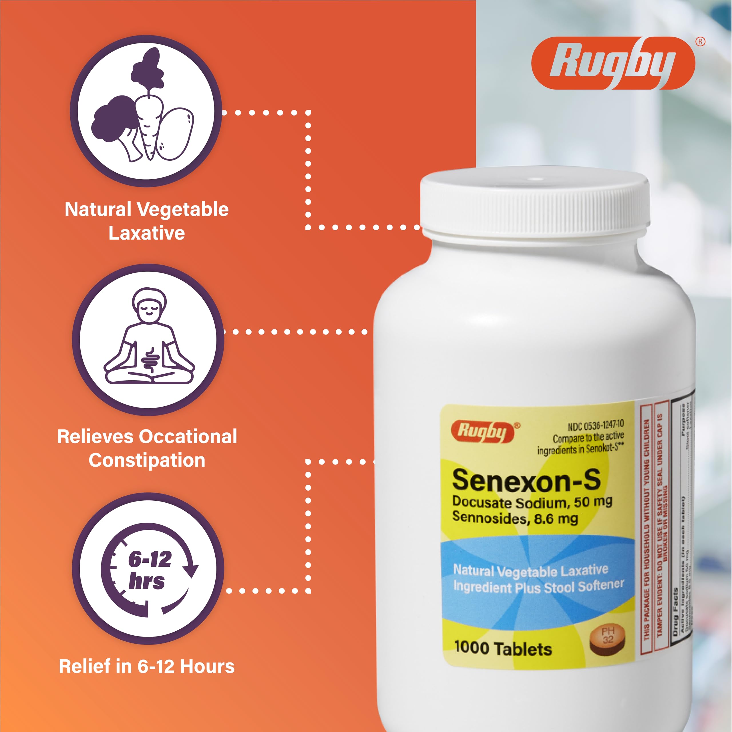 Rugby Senexon-S envase para adultos, uso diario recomendado.