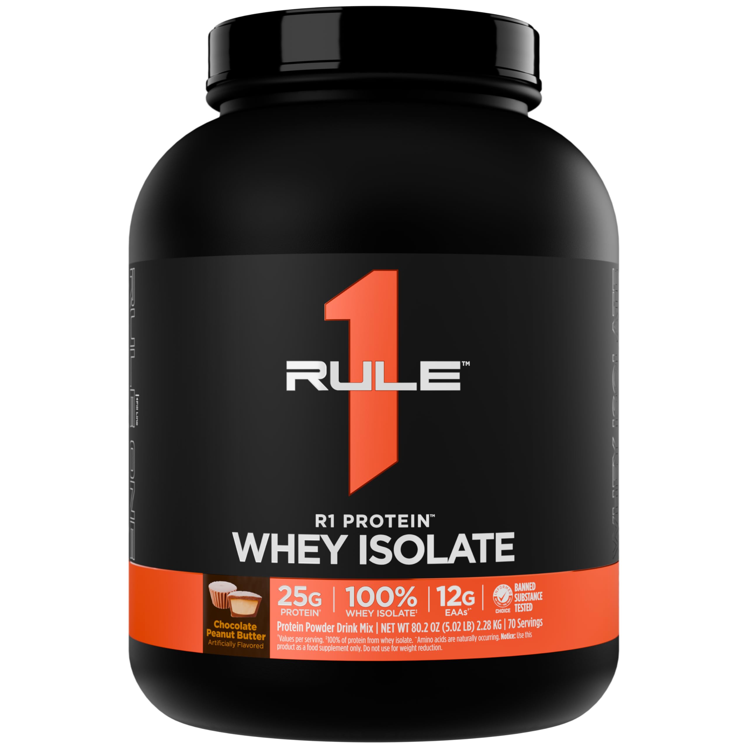 Rule 1 Proteins R1 proteina de suero aislado en bote, fuente rápida para recuperación muscular