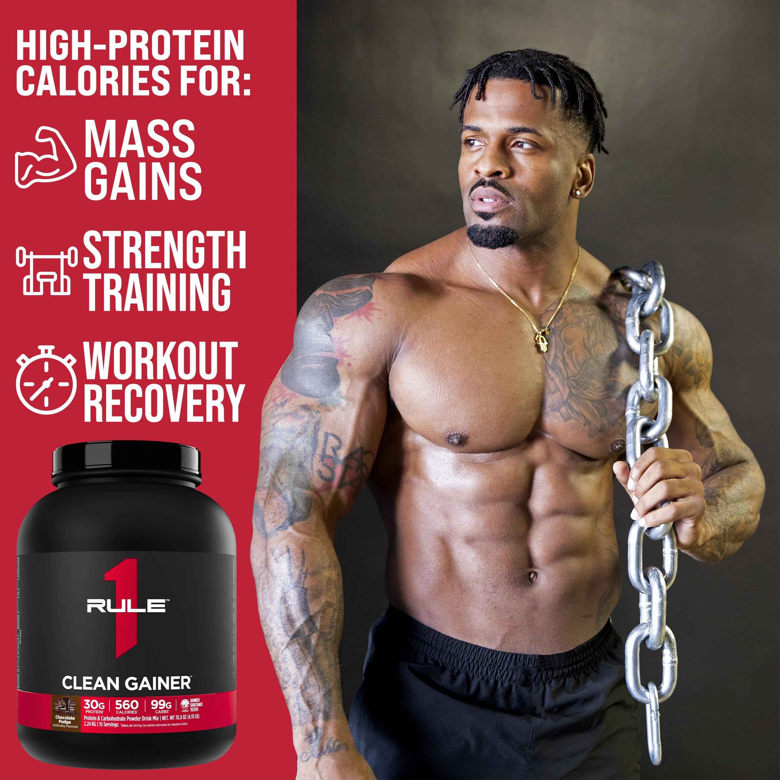 Etiqueta nutricional de Rule 1 Proteins Clean Gainer