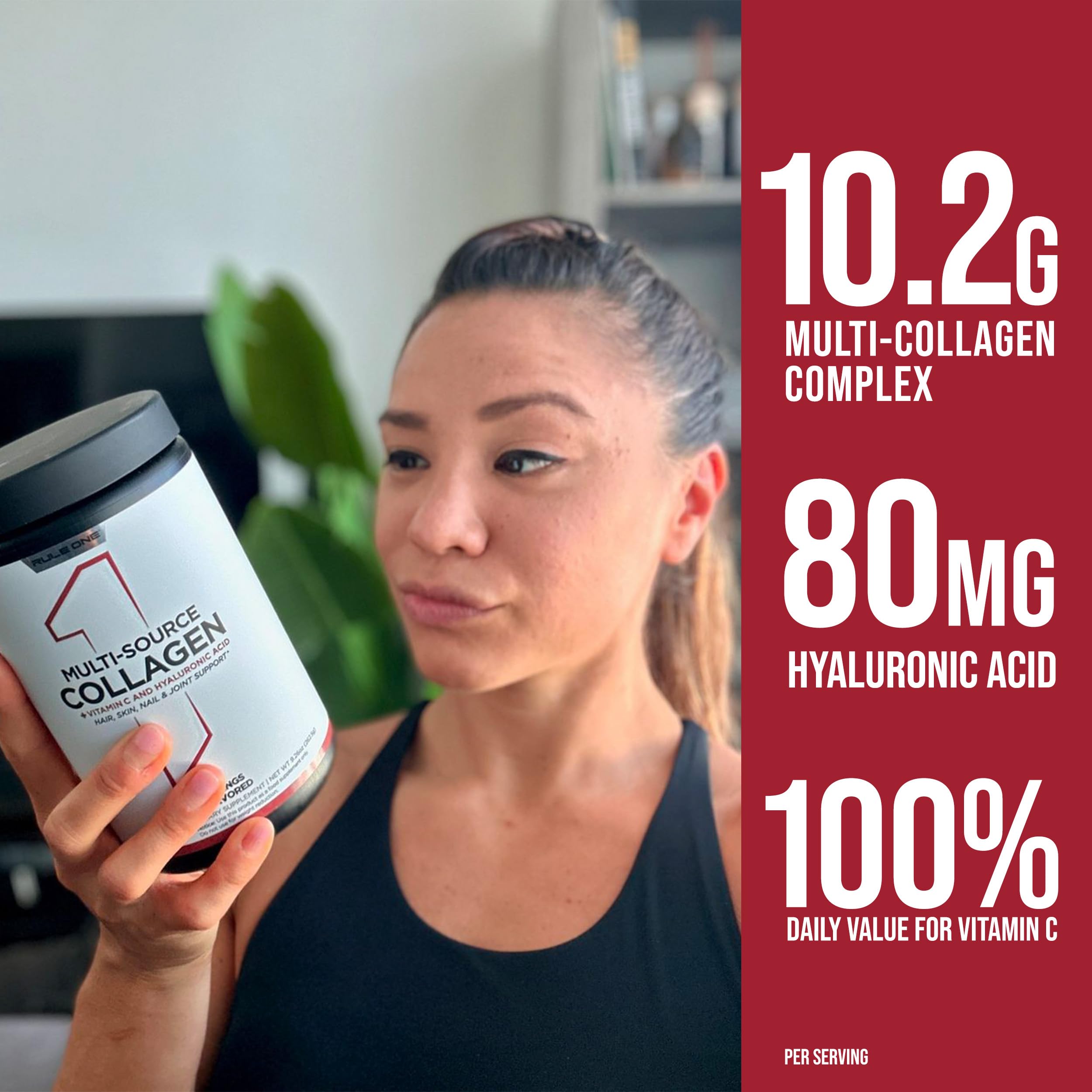 Rule 1 Proteins Colágeno con vitamina C de 90 mg para nutrición diaria