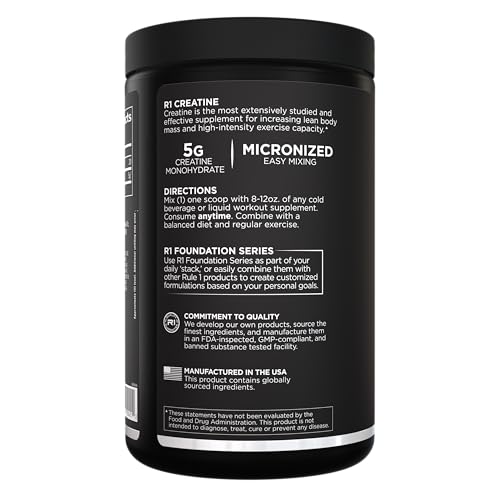Rule 1 Proteins Creatine, mezclado en vaso, bebida suave y rápida.