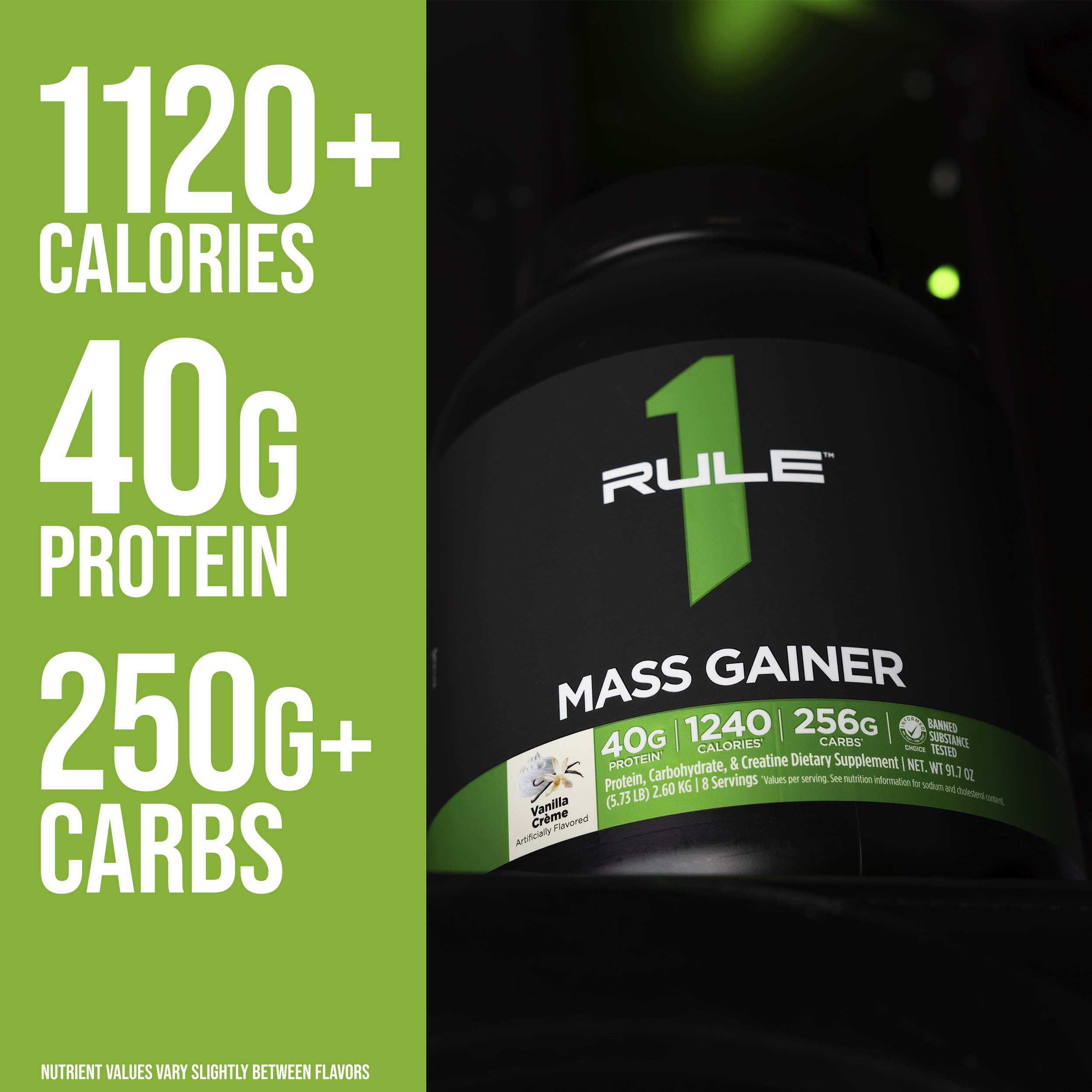 Escena de gimnasio con Rule 1 Proteins Ganador de Masa para apoyar entrenamiento.
