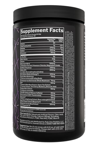 Rule 1 Proteins preLIFT, cucharada en agua, mezcla rápida para entrenar.