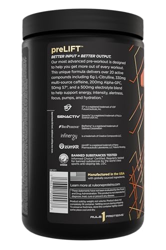 Rule 1 Proteins preLIFT, mezcla en vaso con agua para energía rápida