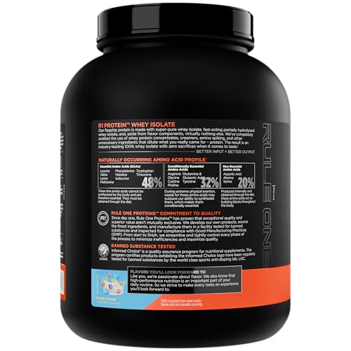 Rule 1 Proteins R1 Whey Isolate, vaso mezclador listo para batidos rápidos