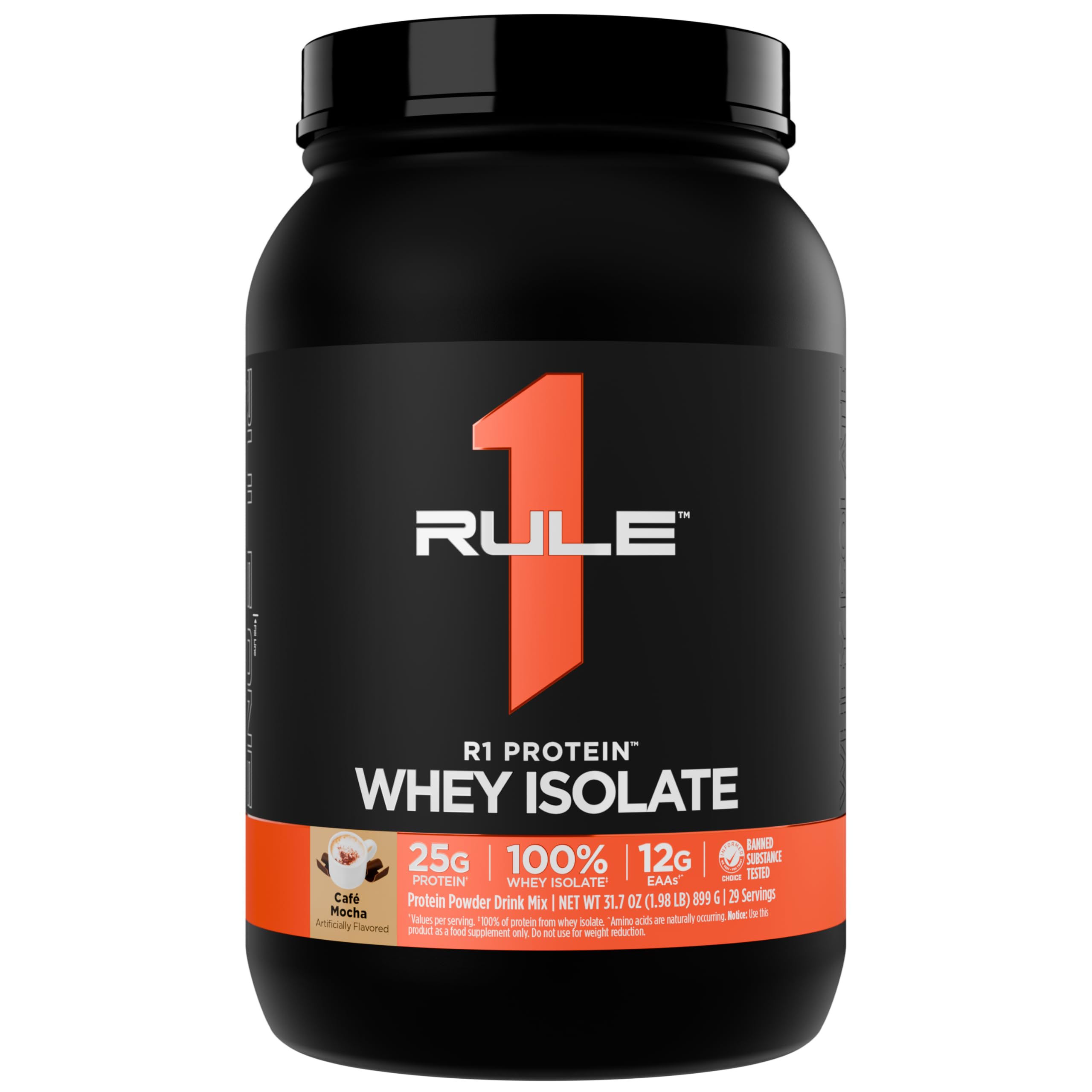 R1 Proteins: lata de proteína aislada Café Mocha lista para probar tras entreno