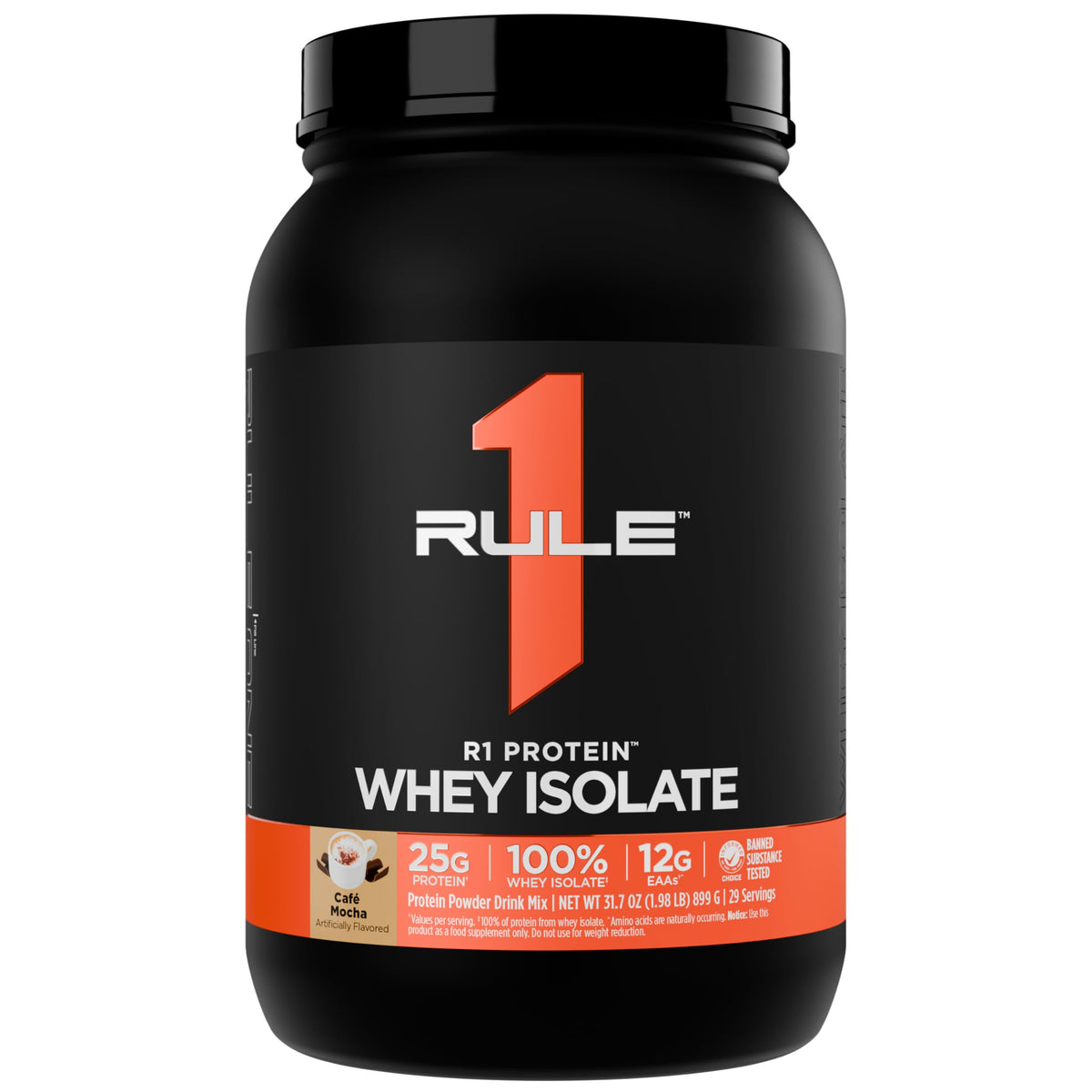 R1 Proteins: lata de proteína aislada Café Mocha lista para probar tras entreno
