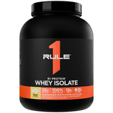 R1 Protein Whey Isolate en lata 5 lb Banana Creme, proteína rápida para recuperación post-entrenamiento.