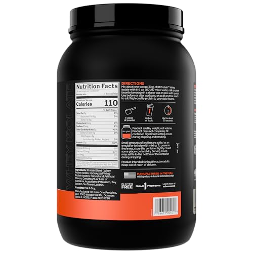 R1 Protein Whey Isolate batido en vaso, textura suave para recuperación posentrenamiento.