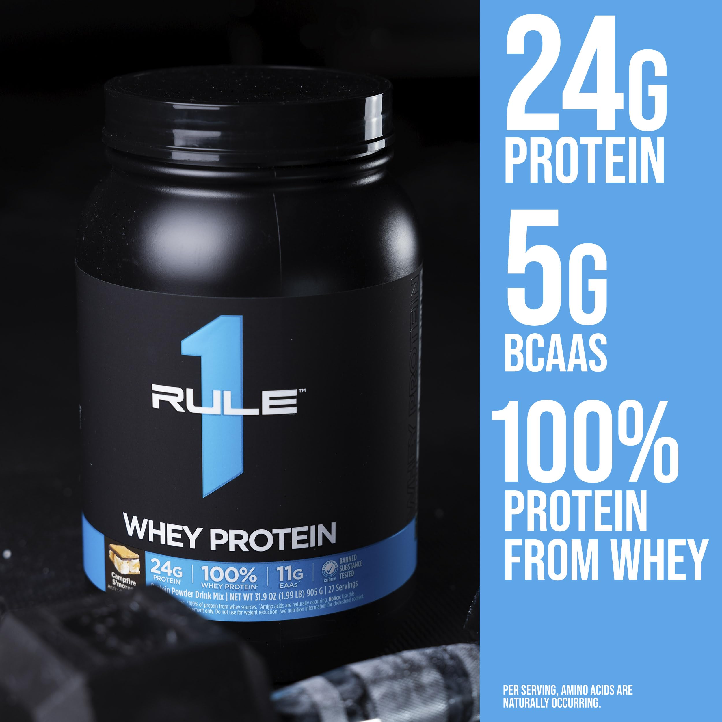 Rule 1 Proteins Whey Protein 24 g, uso en desayuno para comenzar el dia con proteína.