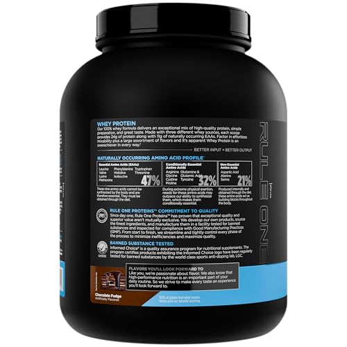 Rule 1 Proteins Whey Protein contiene 5 g de BCAA para recuperación muscular